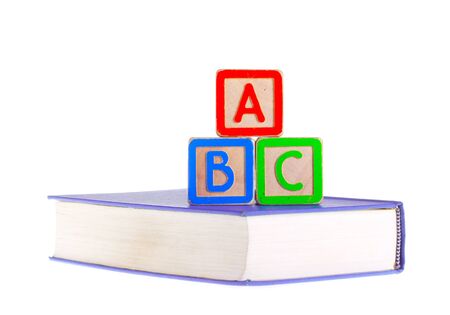 abc blocks isolated on white backgroundの写真素材