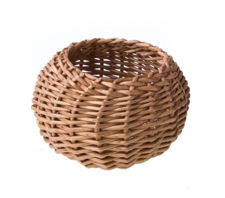 Wicker Basket Isolated On White Backgroundの写真素材