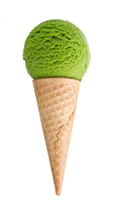ice cream with cone on white backgroundの写真素材