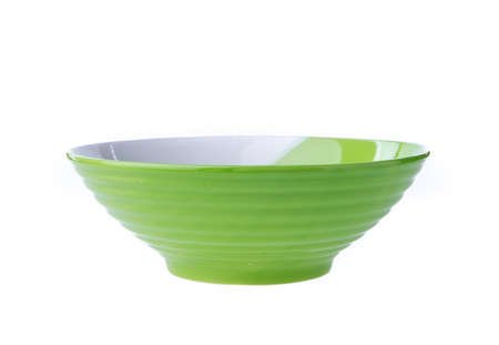 empty ceramic bowl isolated on white backgroundの写真素材