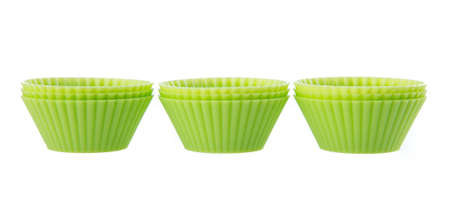 cupcake liners isolated on white backgroundの写真素材