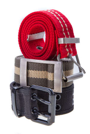 fabric belt isolated on white background.の写真素材