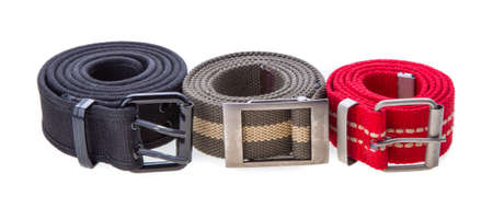 fabric belt isolated on white background.の写真素材