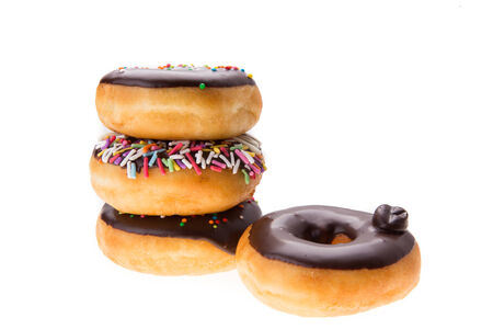 Doughnuts isolated on white backgroundの写真素材