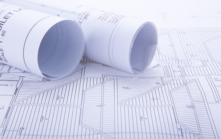 Architect rolls and plans.architectural plan,project drawing