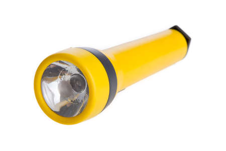 Electric Flashlight isolated on white backgroundの写真素材