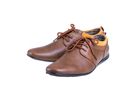 man shoes isolated on white backgroundの写真素材