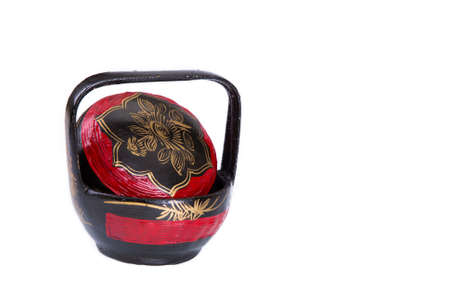 Chinese Wedding Gift Basket isolated on white backgroundの写真素材