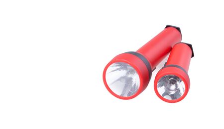 Red Flash Light isolated on white backgroundの写真素材