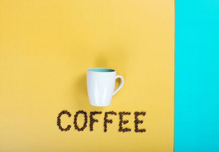 coffee bean on color backgroundの写真素材