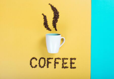 coffee bean on color backgroundの写真素材