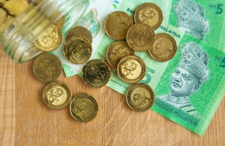Financial background with money and coins