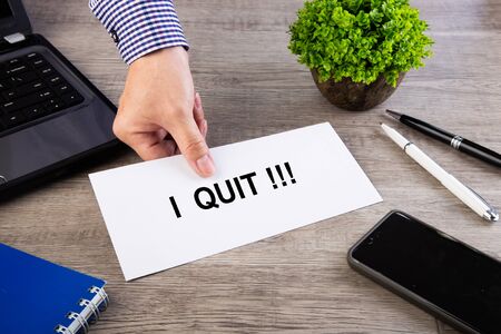 Employee submit or sending resignation letter, Change of job, unemployment, resign concept.の写真素材