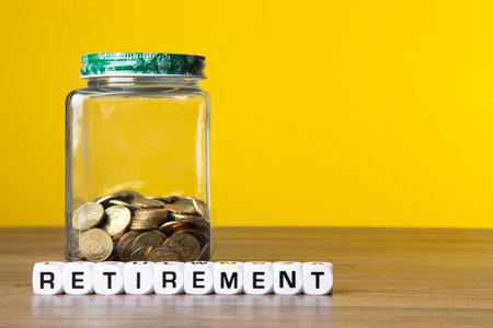 Saving money for retirement plan. Retirement Conceptualの写真素材