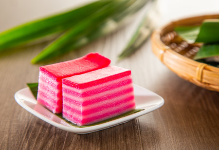 Kuih lapis is a traditional Malay nyonya sweet desert.の写真素材