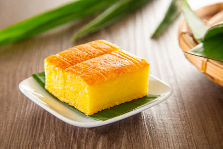 Kuih Bingka Ubi, traditional Malaysian Nyonya sweet cake.の写真素材