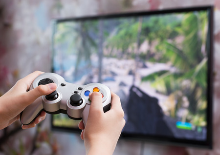 Playing video game with controller
