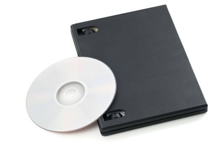 DVD box isolated on white backgroundの写真素材