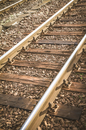 Railroad track in close upの写真素材