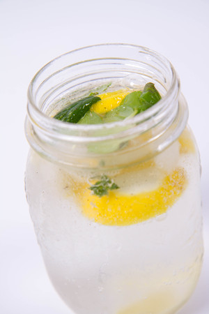 Lemonade with mint, ginger, and pepperの写真素材