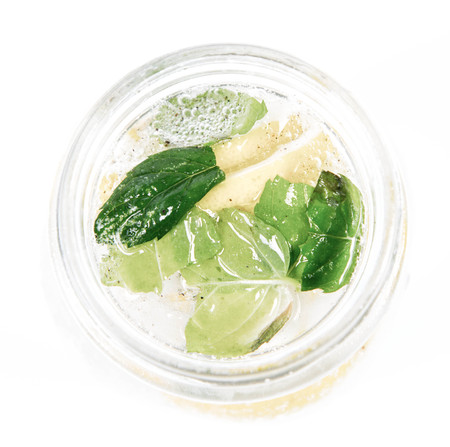 Lemonade with mint, ginger, and pepperの写真素材