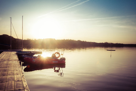 Lake at sunsetのeditorial素材