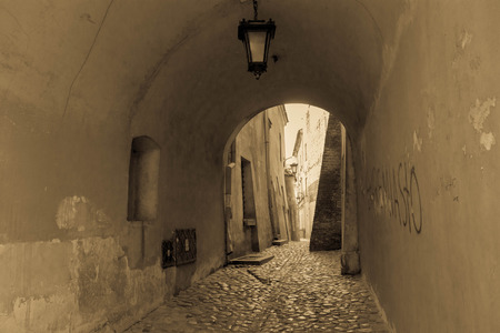 Historic architecture of the old town of Lublin, Polandの写真素材