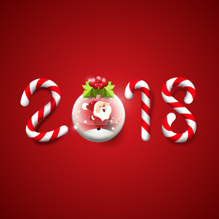 Christmas background design. Happy new year 2018のイラスト素材