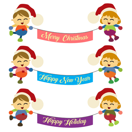 Banner with childrenのイラスト素材