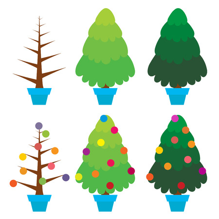 Christmas tree setのイラスト素材