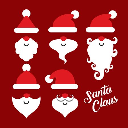 Santa Claus Hat and beard set.のイラスト素材