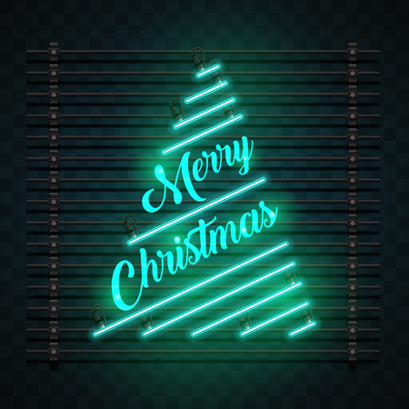 Neon Christmas treeのイラスト素材