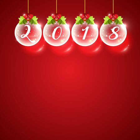 Happy New Year 2018 red backgroundのイラスト素材