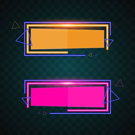 Neon banner vector designのイラスト素材