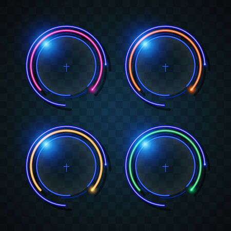 Neon technology banner design.のイラスト素材