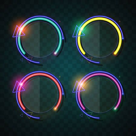 Neon technology banner vector.のイラスト素材