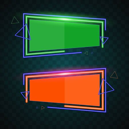 Neon technology banner vector.のイラスト素材