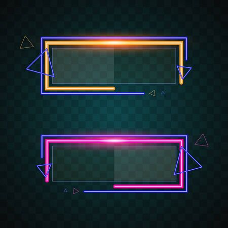 Neon technology banner vector.のイラスト素材