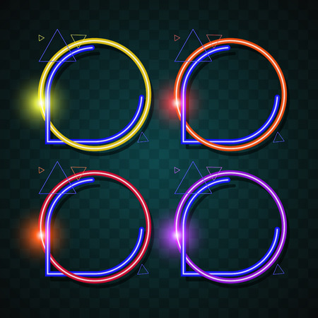 Neon technology banner vector.のイラスト素材