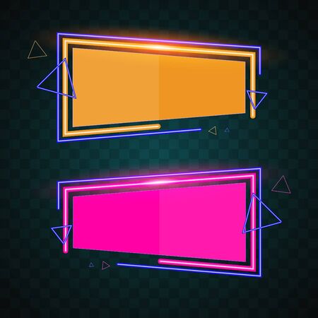 Neon technology banner vector.のイラスト素材