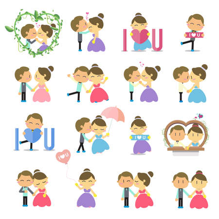 Cute couple set.のイラスト素材