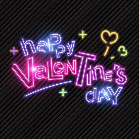 Happy Valentine's day neon background.のイラスト素材