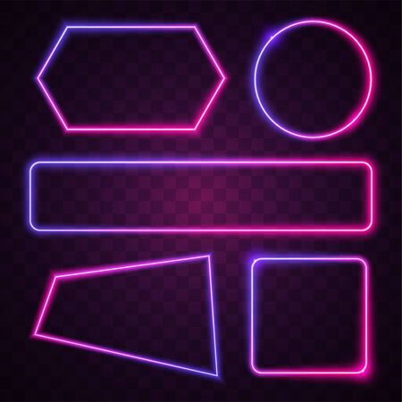 Vector of pink and purple gradient. Geometry neon banner design.のイラスト素材