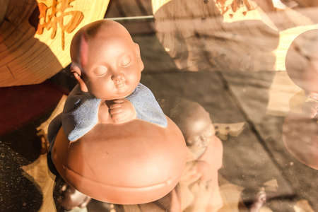 Cute Buddha kids statue in Nan Tien Buddhist Temple
