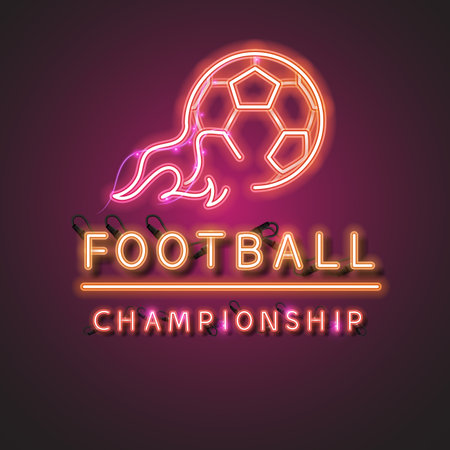 Football championship neon design.のイラスト素材