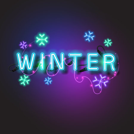 Winter neon design.のイラスト素材
