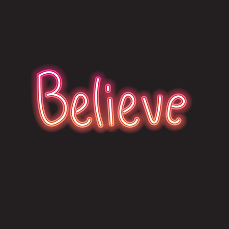 Believe neon design.のイラスト素材