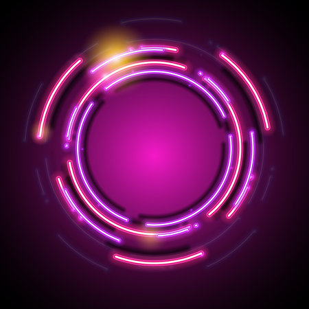 Neon banner. Abstract neon design. Retro banner.のイラスト素材