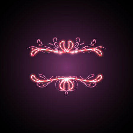 Vintage neon banner. Pink neon banner.のイラスト素材