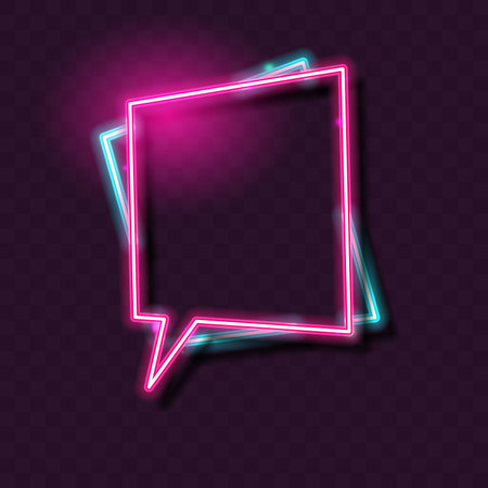 Abstract banner design. Neon frame. Pink neon designのイラスト素材